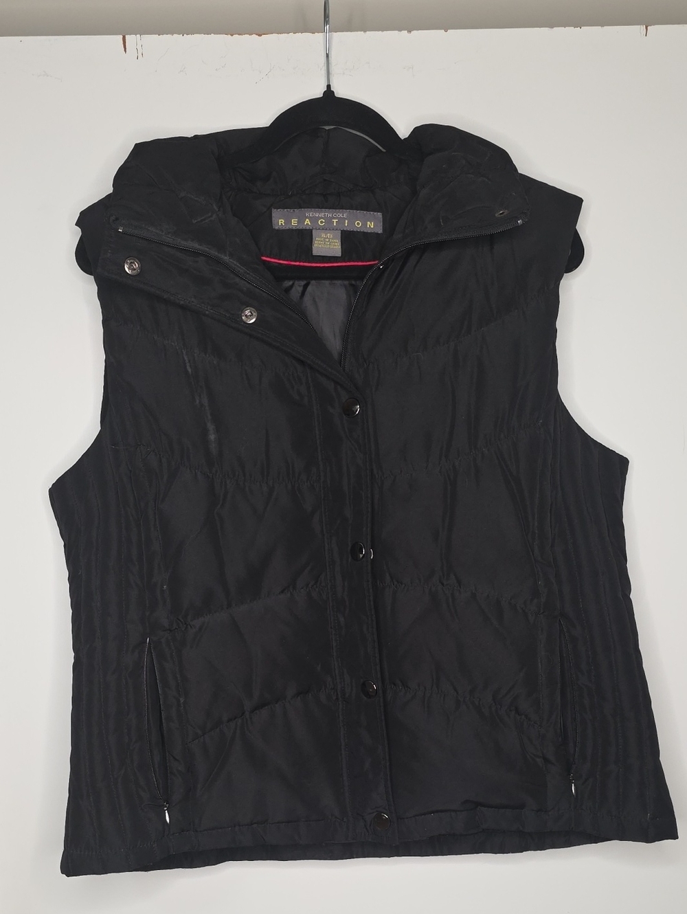 Kenneth Cole Reaction Black Quilted Hooded Puffer Vest